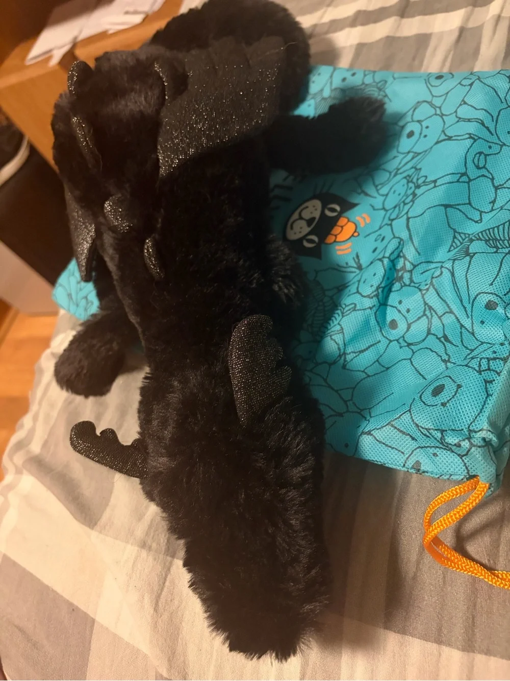 Jellycat Black Plush Dragon Small Pet Toy